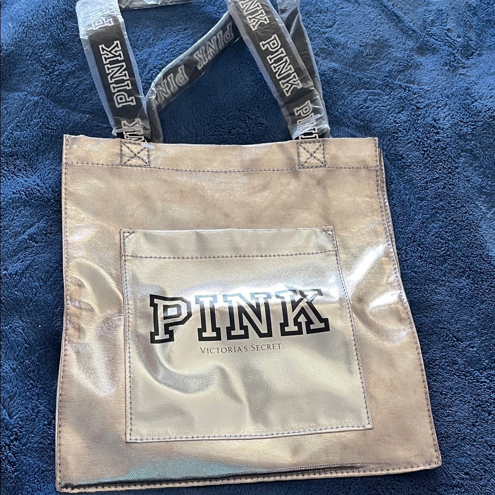 Victoria's Secret PINK Metallic Rose Gold Tote Bag
